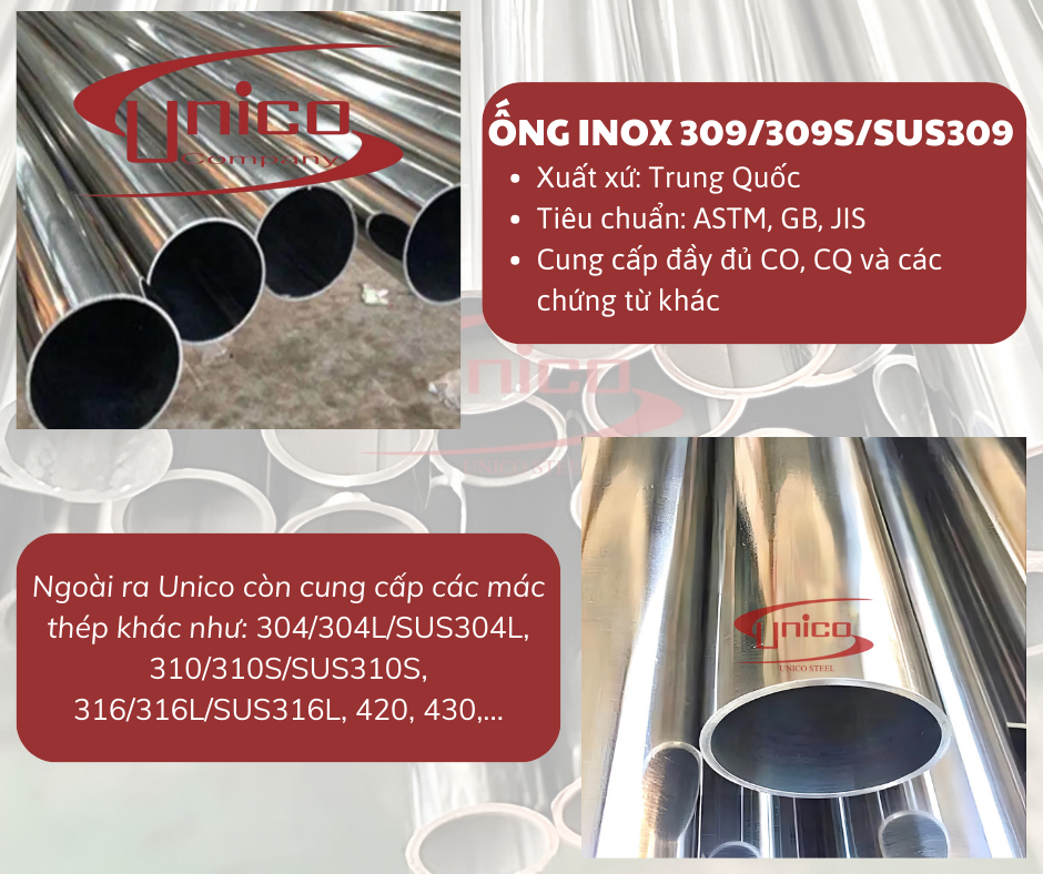 Ống inox 309/309S/SUS309 - Unico Steel
